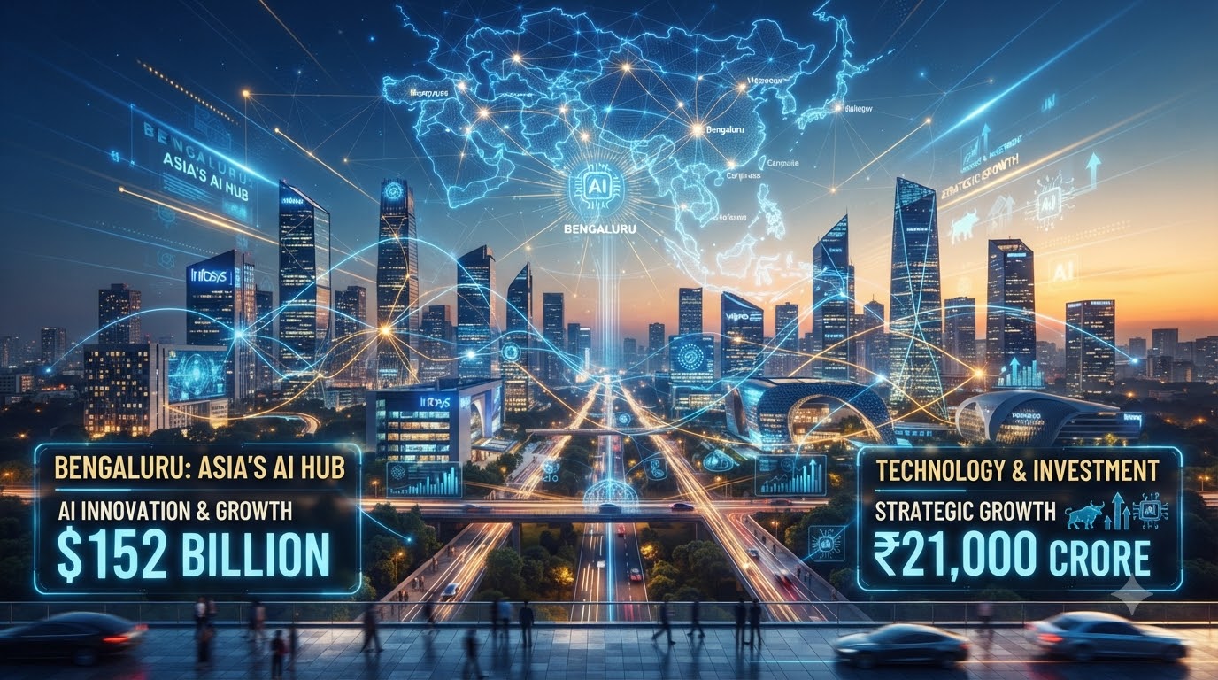 Bengaluru Asia Ka No.2 AI Hub Bana: $152 Billion Ka Ecosystem Aur ₹21,000 Crore Ke Naye Investments